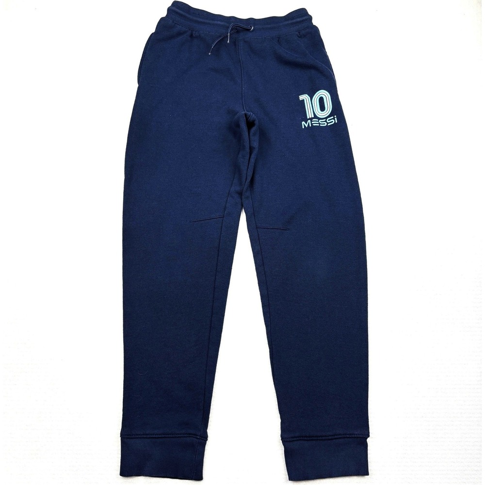 Messi Collection Boys Medium 10/12 Navy Blue Fleece Joggers Sweatpants Soccer 10